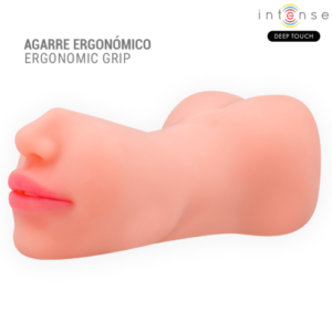 INTENSE DEEP TOUCH - MASTURBATEUR DOUBLES BOUCHE ET VAGIN  - TPE RILEY - ETANCHE – Image 3